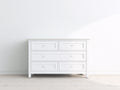 Commode - Bois manufacturé - 110 x 42 x 82 cm - Blanc - Style transitionnel