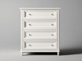 Commode - Bois manufacturé - 88 x 44 x 108 cm - Blanc cassé - Style classique