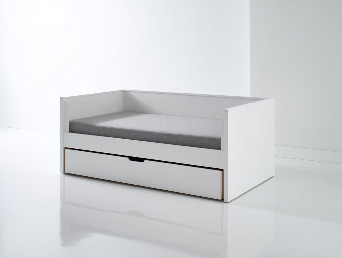 Canapé lit - Bois - 203x95x80 cm - Blanc - Style moderne