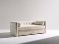Canapé lit - Tissu-Bois - 205 x 95 x 82 cm - Crème - Classique contemporain