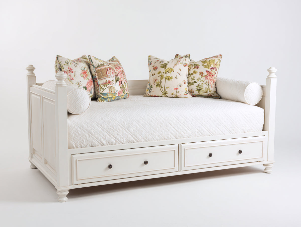 Canapé lit - Bois - 210x99x96 cm - Blanc - Style classique