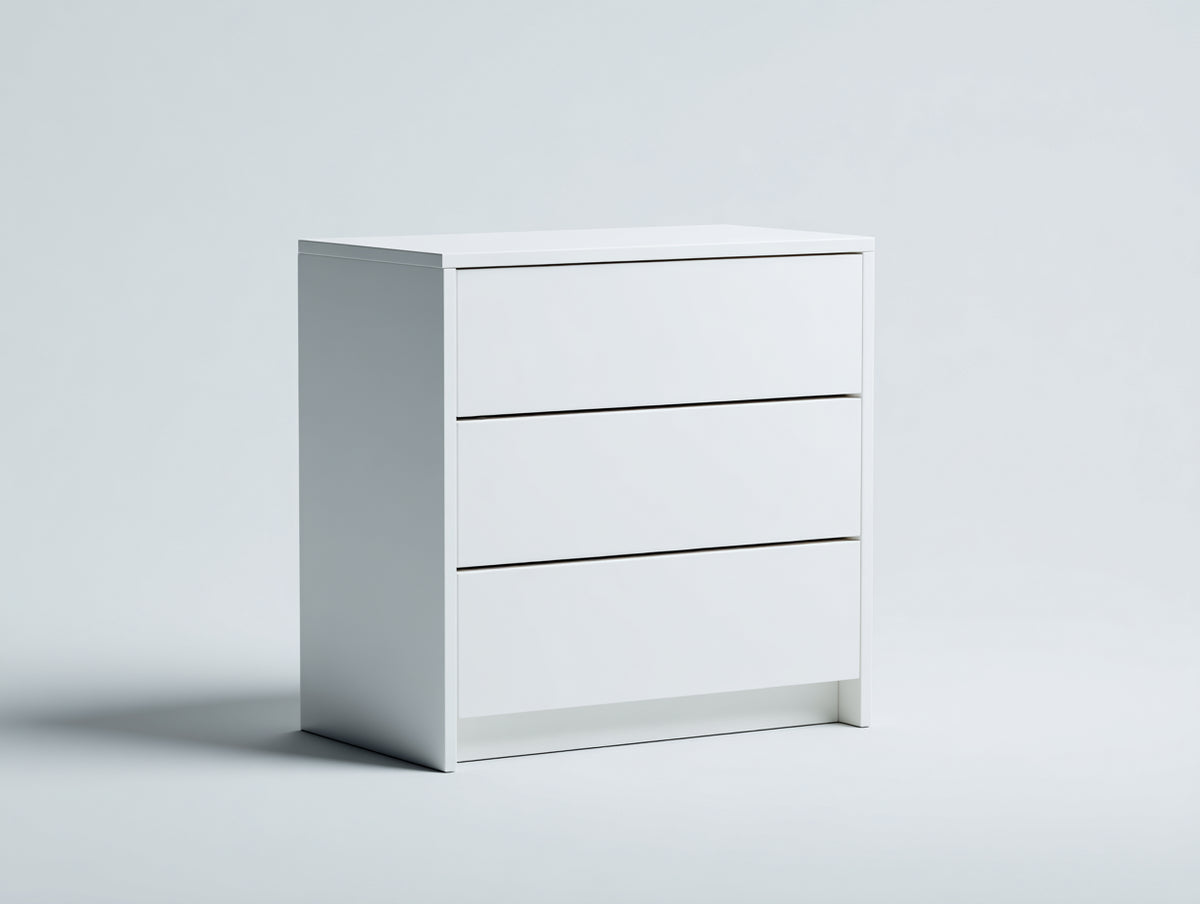 Commode - Bois manufacturé - 80 x 41 x 86 cm - Blanc - Style minimaliste