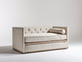 Canapé lit - Tissu - 200 x 90 x 85 cm - Beige clair - Contemporain