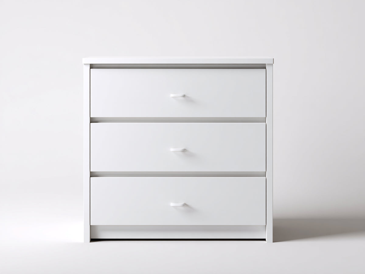 Commode - Bois manufacturé - 86 x 42 x 82 cm - Blanc - Style moderne