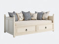 Canapé lit - Bois-Tissu - 210 x 100 x 93 cm - Crème-Beige - Classique