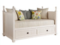 Canapé lit - Bois - 209x98x105 cm - Blanc cassé - Style campagne