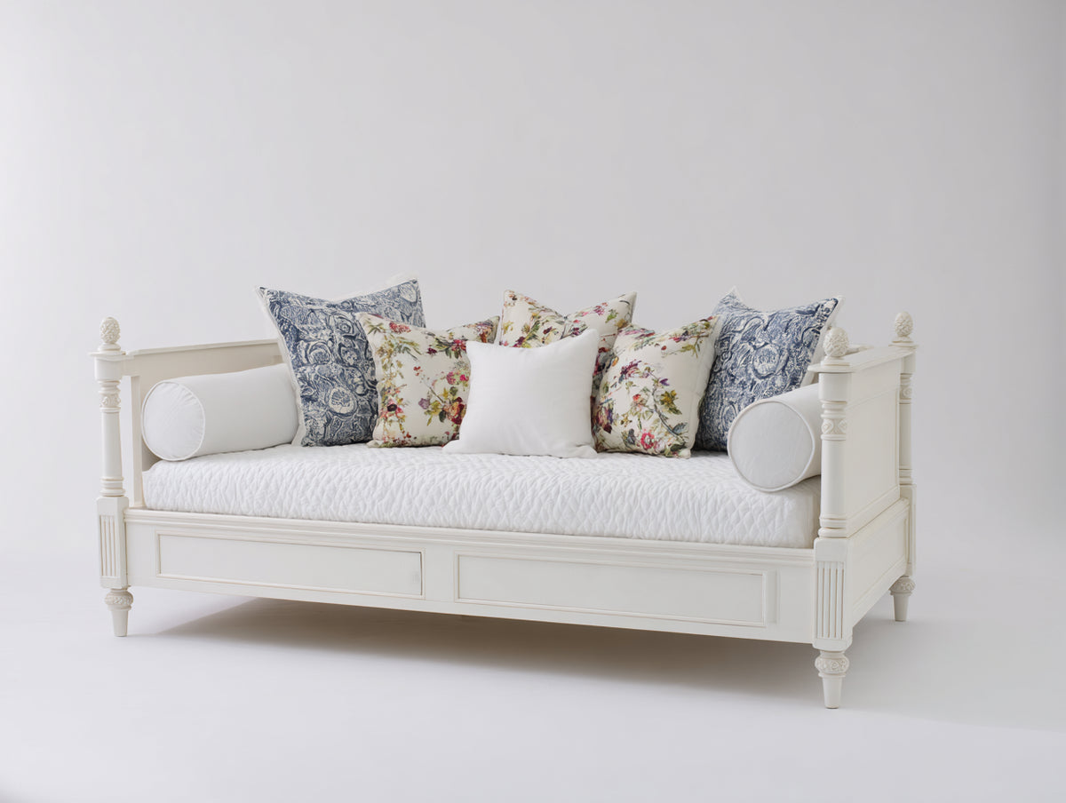 Canapé lit - Bois - 208x98x92 cm - Blanc - Style classique