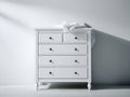 Commode - Bois manufacturé - 92 x 44 x 97 cm - Blanc - Style classique