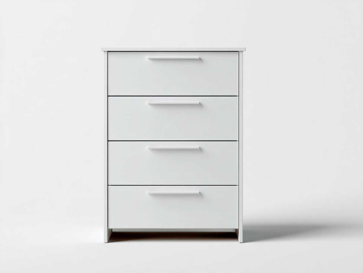 Commode - Bois manufacturé - 66 x 39 x 97 cm - Blanc - Style moderne