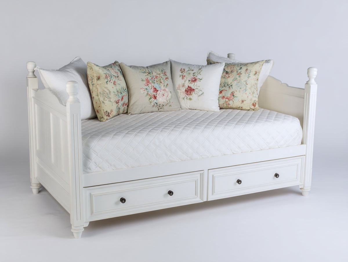 Canapé lit - Bois - 207x96x94 cm - Blanc - Style classique