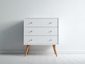 Commode - Bois manufacturé - 80 x 40 x 84 cm - Blanc-Bois naturel - Style scandinave