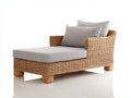Bain de soleil - Rotin tressé-Tissu - 180 x 90 x 88cm - Naturel-Gris clair - Contemporain