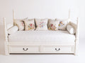 Canapé lit - Bois - 209x98x108 cm - Blanc - Style classique