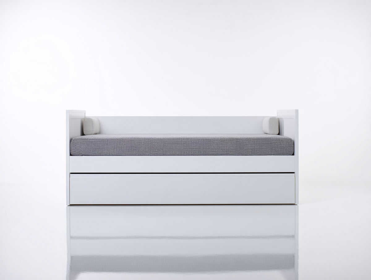 Canapé lit - Bois - 201x94x78 cm - Blanc - Style minimaliste